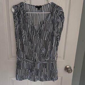 Banana Republic Black and White Striped Blouse